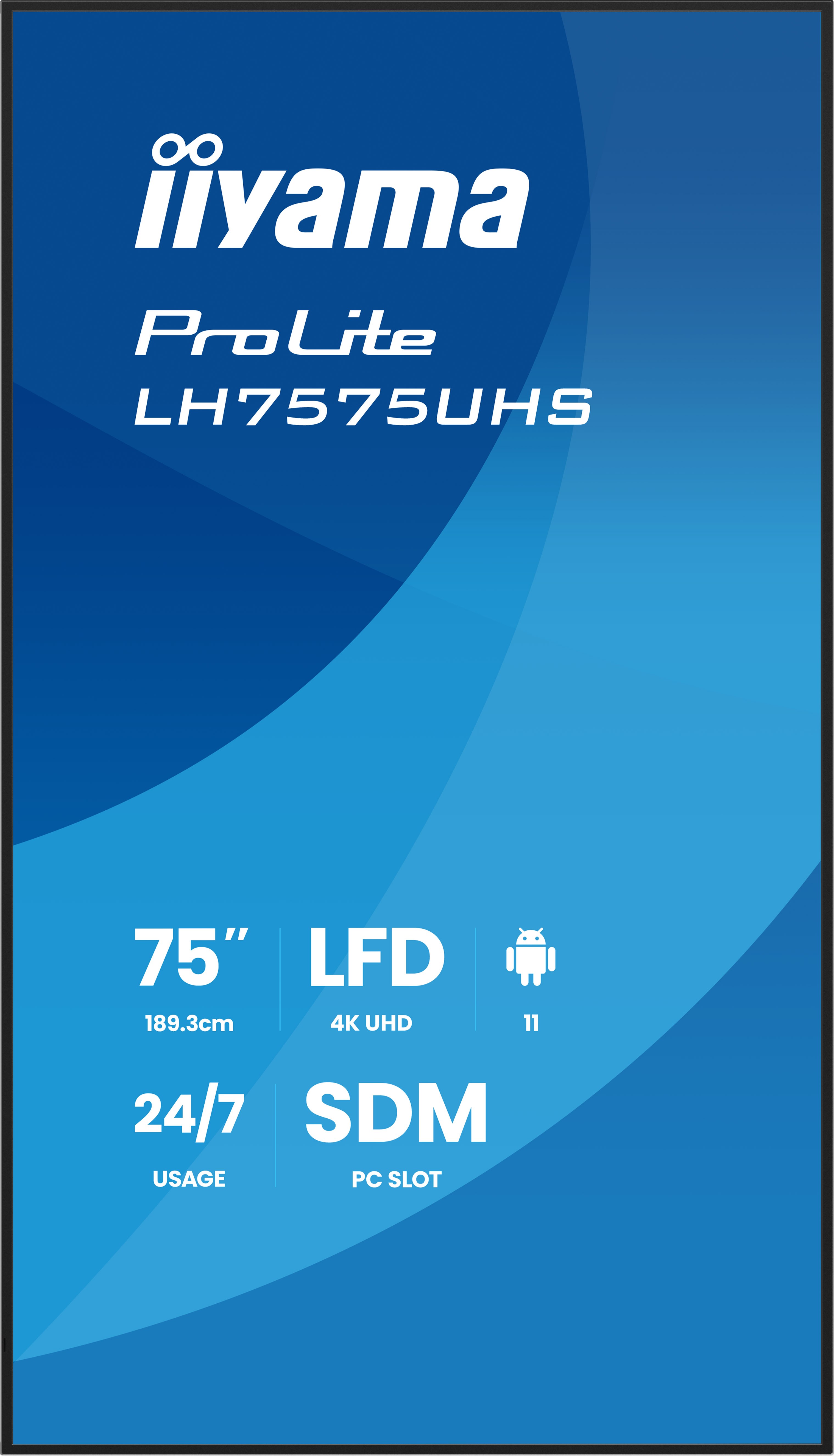 iiyama LED ProLiteLH7575UHS-B2AG 189.3 cm (74.5")